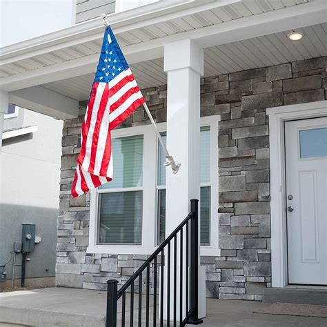 wooden flagpole for house with metal clips|wall mounted flagpoles for sale.